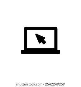 Laptop icon logo design. computer sign and symbol