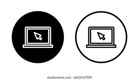 Laptop icon logo design. computer sign and symbol
