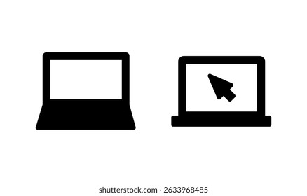 Laptop icon logo design. computer sign and symbol