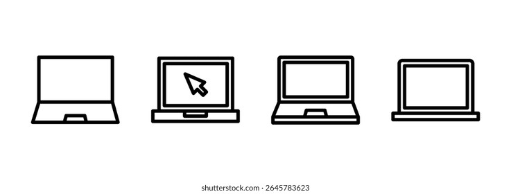 Laptop icon logo design. computer sign and symbol