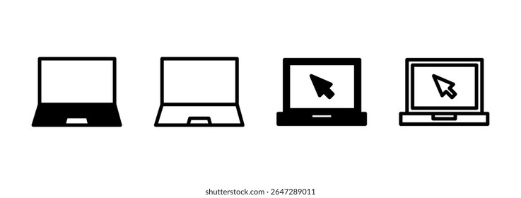 Laptop icon logo design. computer sign and symbol