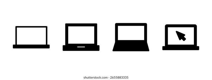 Laptop icon logo design. computer sign and symbol