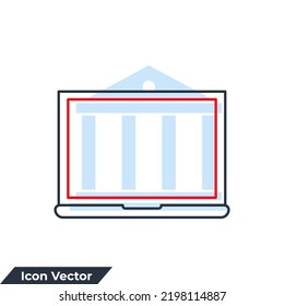 laptop icon logo vector illustration. laptop device symbol template for graphic and web design collection