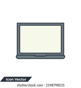 laptop icon logo vector illustration. laptop device symbol template for graphic and web design collection