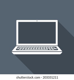 laptop icon with long shadow