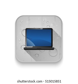laptop icon With long shadow over app button