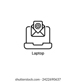 Laptop icon, mail, email, multimedia, message, envelope, mailing, mails, contact me