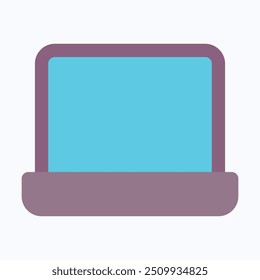 Ícone Laptop Para Interface De Aplicativos Móveis, Ícone Vetor Laptop Simples, Computador, Interface Do Usuário, Experiência Do Usuário, Estilo Plano Ícone Vetor Isolado.