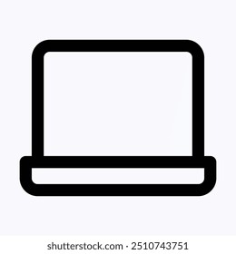 Laptop Icon For Mobile Apps Interface, Simple Laptop Vector Icon, Computer, User Interface, User Experience, Isolated Lineal Vector Icon.