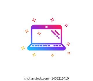Laptop icon. Mobile computer device sign. Dynamic shapes. Gradient design laptop icon. Classic style. Vector