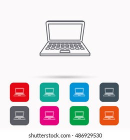 Laptop icon. Mobile PC sign.