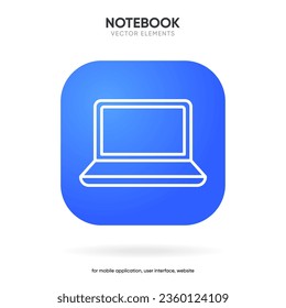 Laptop icon, Modern thin line icon of devices. Premium quality sign symbols. Simple pictograms for web sites, mobile app. Vector line icons isolated on white background.