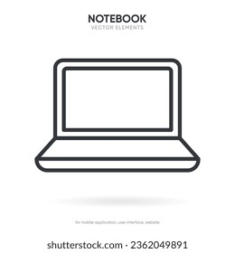 Laptop icon, Modern thin line icon of devices. Premium quality sign symbols. Simple pictograms for web sites, mobile app. Vector line icons isolated on white background.