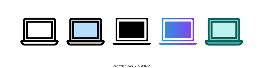 Laptop Icon Multiple Vector Illustration