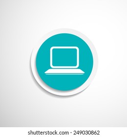 laptop icon network isolated display white business blank