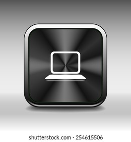 laptop icon network isolated display white business blank