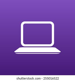 laptop icon network isolated display white business blank
