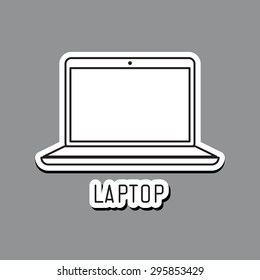 Laptop icon or Notebook Computer icon. Vector illustration