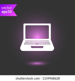 Laptop icon. Notebook icon. Portable computer sign. EPS 10 flat symbol