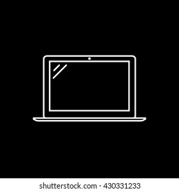 Laptop Icon On Black Background