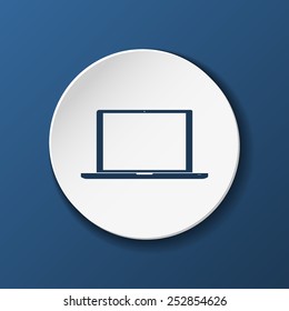 laptop icon on blue background for web design. vector illustrations