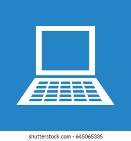 Laptop icon on blue background