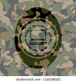 laptop icon on camouflaged texture