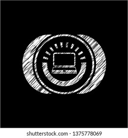 laptop icon on chalkboard