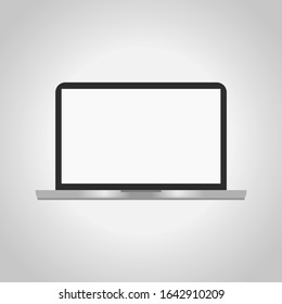 Laptop icon on gray background. IT concept