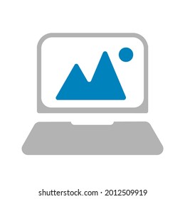 laptop icon on a white background, vector illustration