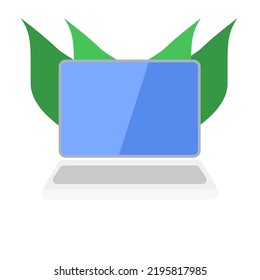 Laptop icon on a white background, vector illustration