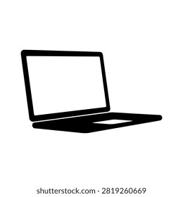 Laptop Icon on White Background Vector Art Illustration on white background.