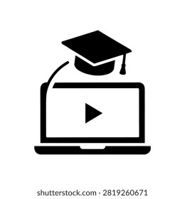 Laptop Icon on White Background Vector Art Illustration on white background.