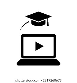 Laptop Icon on White Background Vector Art Illustration on white background.