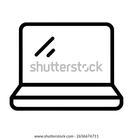 Laptop icon on white background vector
Vector line icon office, work