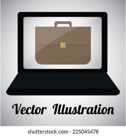 laptop with icon on your screen over gray color background