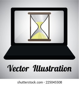 laptop with icon on your screen over gray color background