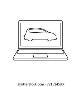 Laptop icon. Outline illustration of Laptop vector icon for web isolated on white background