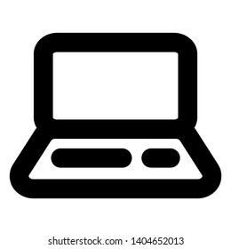 laptop icon, with an outline style vector