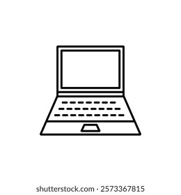 Laptop icon Outline thin set