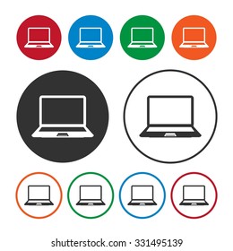 Laptop icon. Personal Computer icon. Notebook icon. Vector Illustration