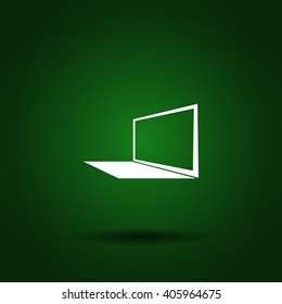 Laptop Icon in perspective view flat vector icon
