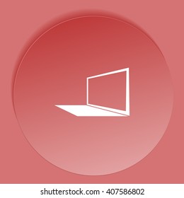 Laptop Icon in perspective view flat vector icon