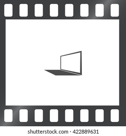 Laptop Icon in perspective view flat vector icon