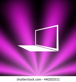 Laptop Icon in perspective view flat vector icon