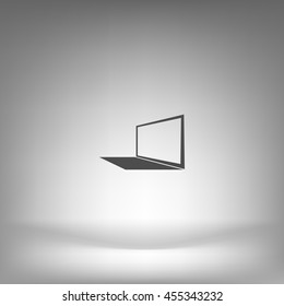 Laptop Icon in perspective view flat vector icon