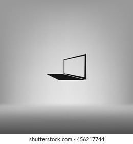 Laptop Icon in perspective view flat vector icon
