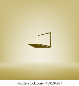 Laptop Icon in perspective view flat vector icon