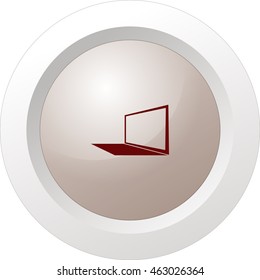 Laptop Icon in perspective view flat vector icon