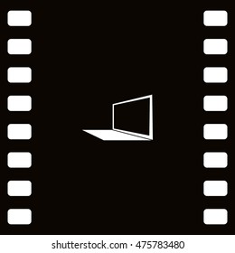 Laptop Icon in perspective view flat vector icon